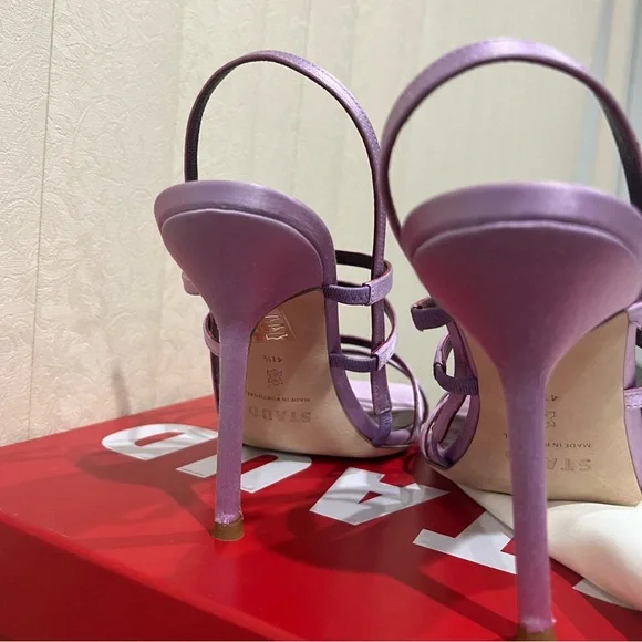 NEW STAUD lilac anise cage satin heel